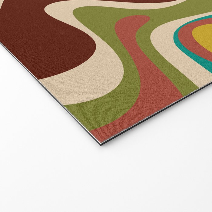Retro Liquid Swirl 70s Abstract Pattern 4 Welcome Mat Gallery Image 2
