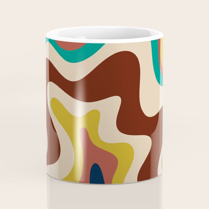 Retro Liquid Swirl 70s Abstract Pattern 4 Coffee Mug Gallery Image 4