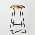 Retro Liquid Swirl 70s Abstract Pattern 4 Stool Gallery Image 1