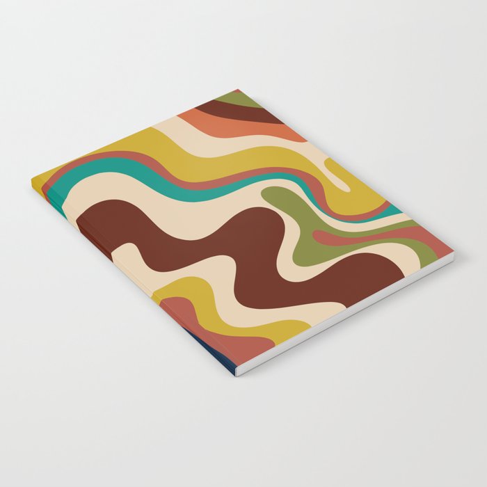 Retro Liquid Swirl 70s Abstract Pattern 4 Notebook Gallery Image 2