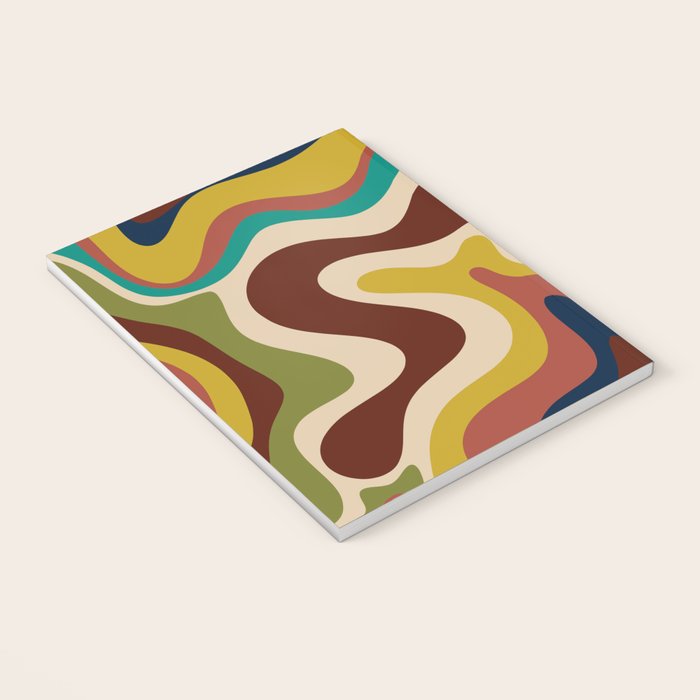 Retro Liquid Swirl 70s Abstract Pattern 4 Notebook Gallery Image 3