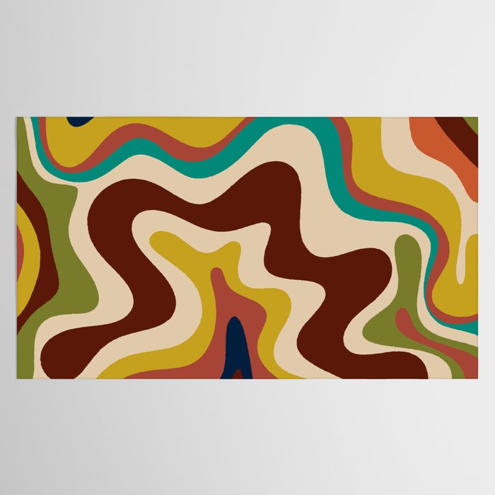Retro Liquid Swirl 70s Abstract Pattern 4 Tablecloth Gallery Image 2