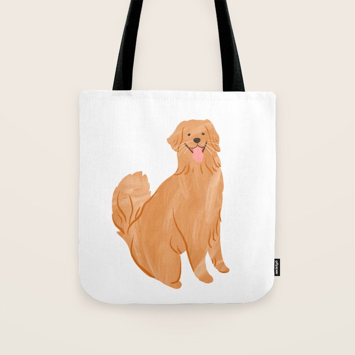 Happy Golden Retriever Tote Bag Gallery Image 1