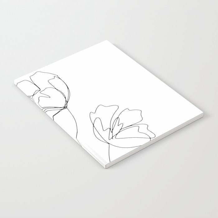 Poppies Minimal Line Art Notebook Gallery Image 2