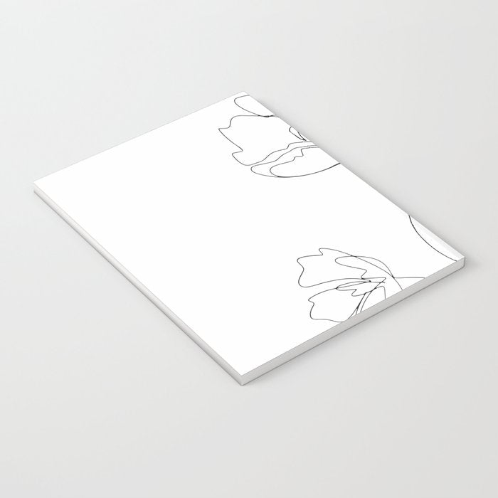 Poppies Minimal Line Art Notebook Gallery Image 3