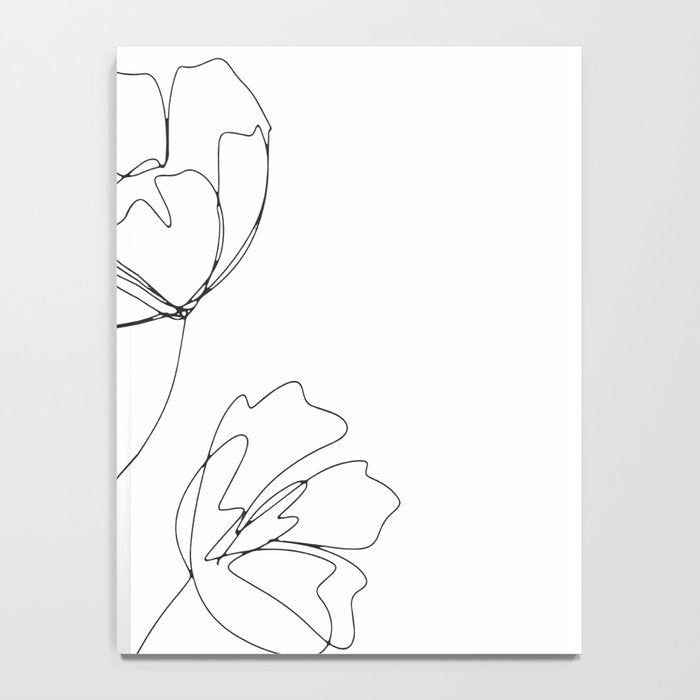 Poppies Minimal Line Art Notebook Gallery Image 4
