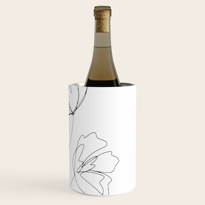 Poppies Minimal Line Art Wine Chiller Gallery Image 3