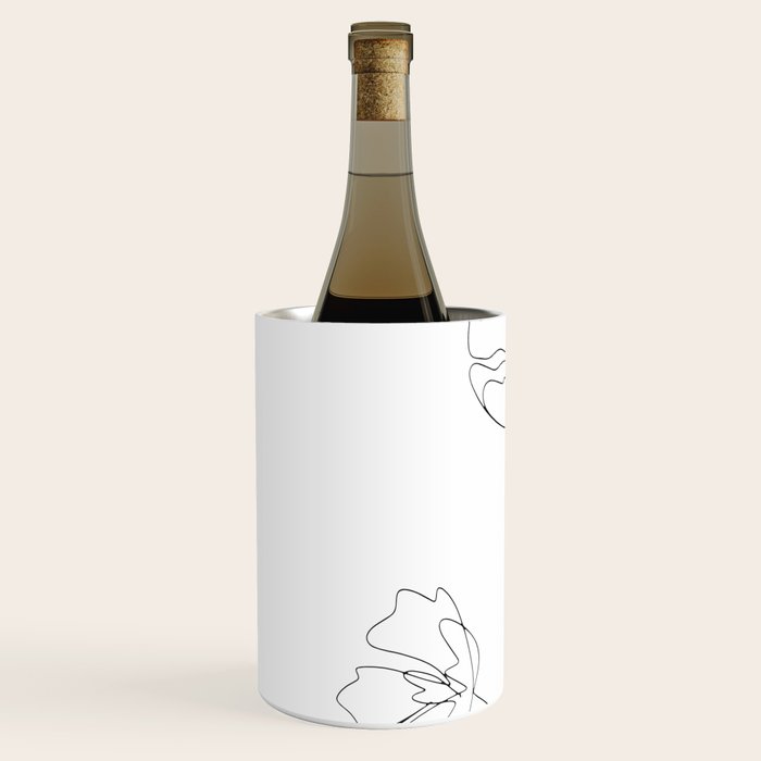 Poppies Minimal Line Art Wine Chiller Gallery Image 2