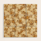 Summer Camping - Gold and cream Wood Wall Art Gallery Image 1