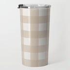 Gingham Cloth / Beige Checks Travel Mug Gallery Image 3