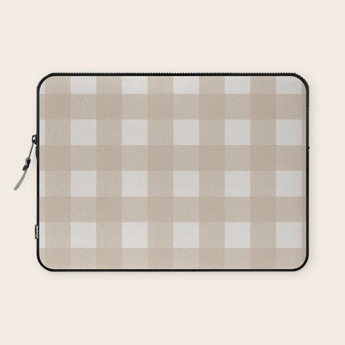 Gingham Cloth / Beige Checks Laptop Sleeve Gallery Image 1
