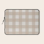 Gingham Cloth / Beige Checks Laptop Sleeve Gallery Image 1