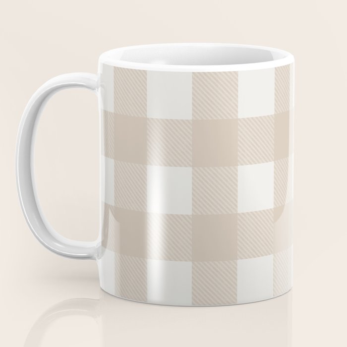 Gingham Cloth / Beige Checks Coffee Mug Gallery Image 3