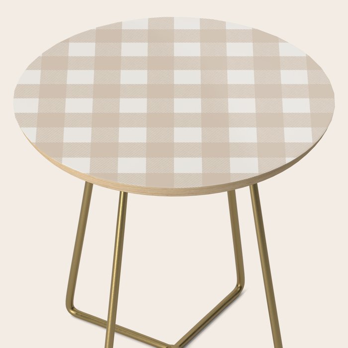 Gingham Cloth / Beige Checks Side Table Gallery Image 2