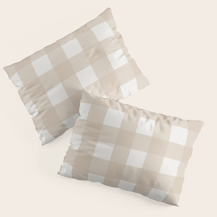 Gingham Cloth / Beige Checks Pillow Sham Gallery Image 3