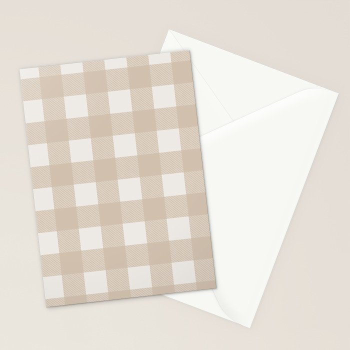 Gingham Cloth / Beige Checks Stationery Card Gallery Image 2