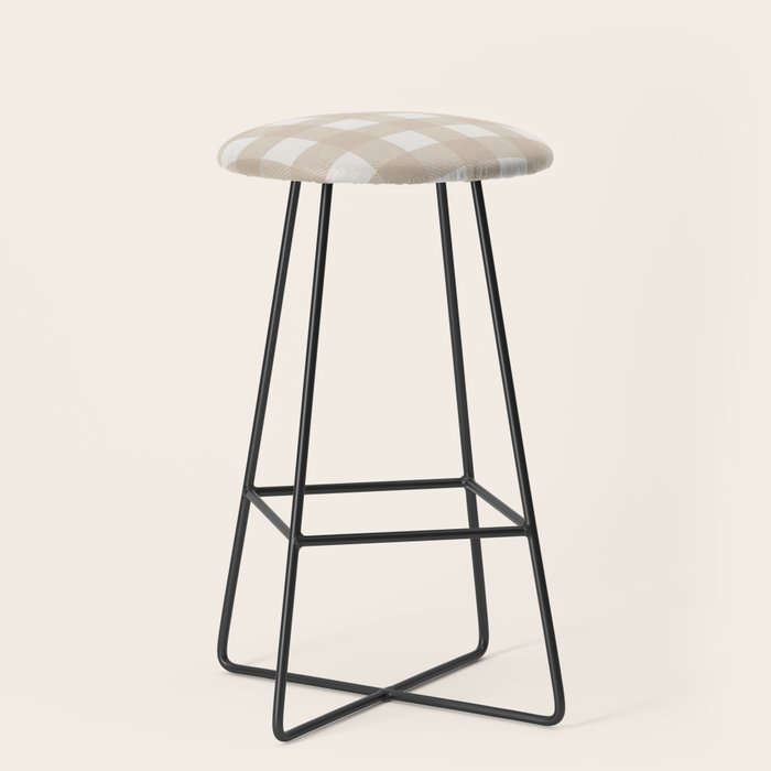 Gingham Cloth / Beige Checks Stool Gallery Image 1