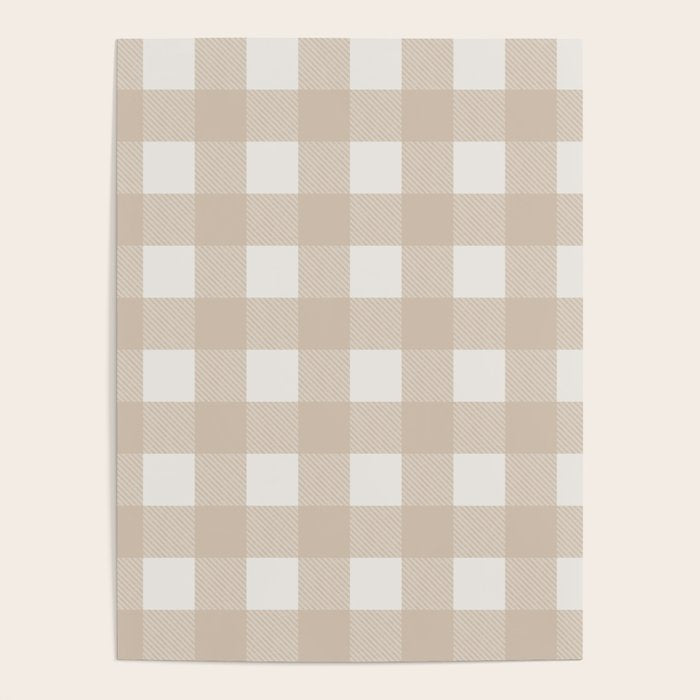 Gingham Cloth / Beige Checks Poster Gallery Image 1