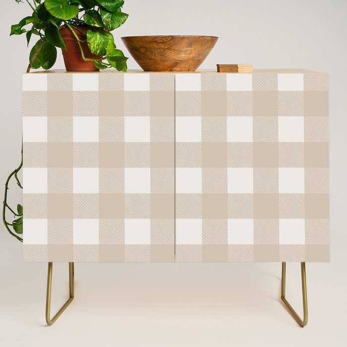 Gingham Cloth / Beige Checks Credenza Gallery Image 1