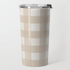 Gingham Cloth / Beige Checks Travel Mug Gallery Image 2