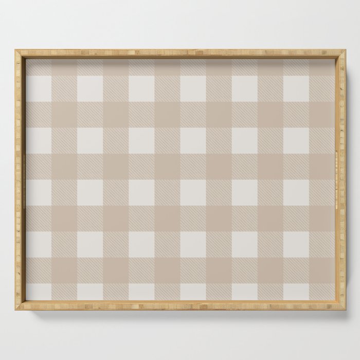 Gingham Cloth / Beige Checks Serving Tray Gallery Image 1