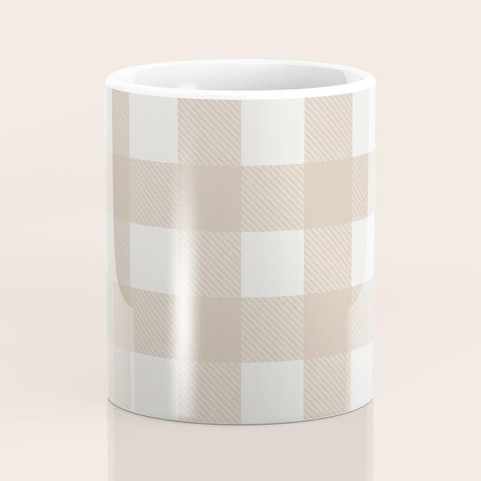 Gingham Cloth / Beige Checks Coffee Mug Gallery Image 4