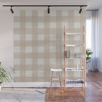 Gingham Cloth / Beige Checks Wall Mural Gallery Image 1