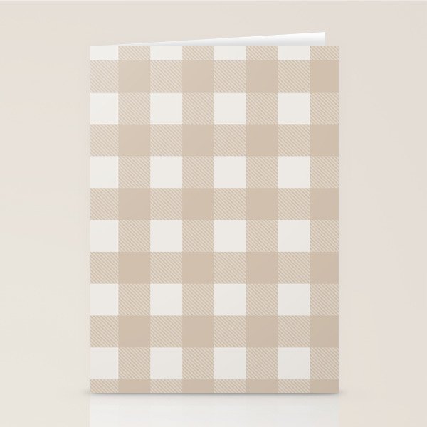 Gingham Cloth / Beige Checks Stationery Card Gallery Image 2