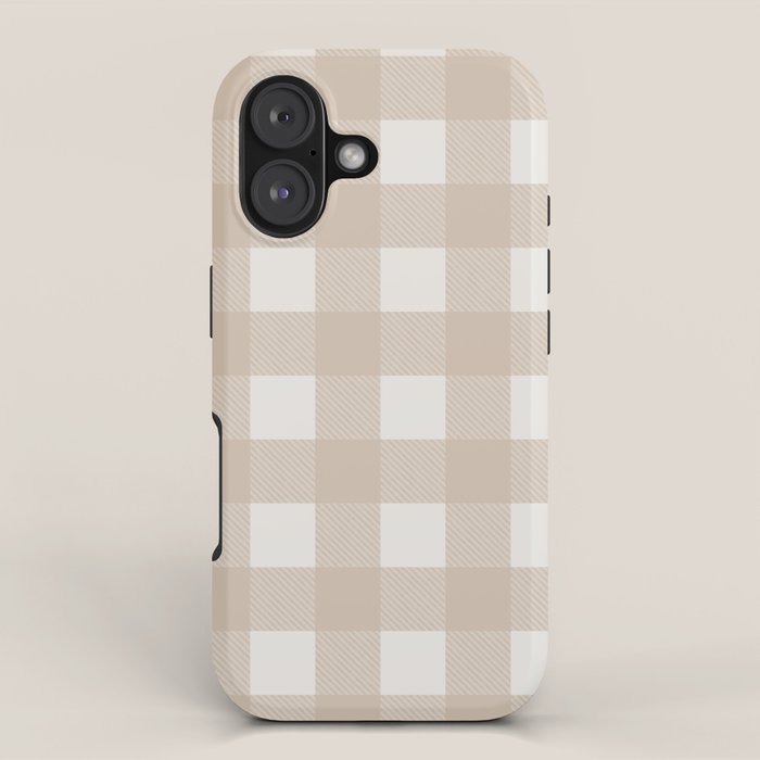 Gingham Cloth / Beige Checks iPhone Case Gallery Image 1