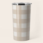 Gingham Cloth / Beige Checks Travel Mug Gallery Image 1