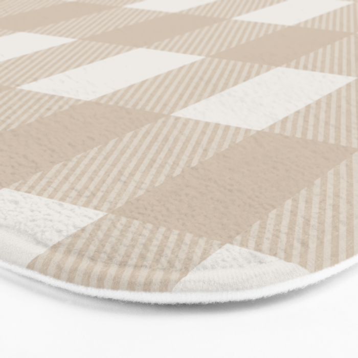 Gingham Cloth / Beige Checks Bath Mat Gallery Image 3