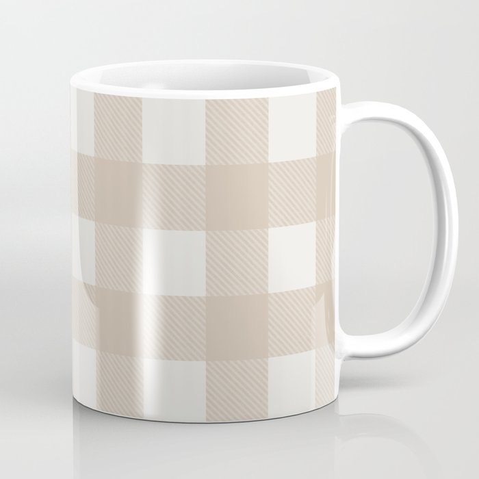 Gingham Cloth / Beige Checks Coffee Mug Gallery Image 1