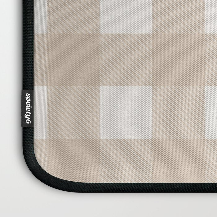 Gingham Cloth / Beige Checks Laptop Sleeve Gallery Image 3