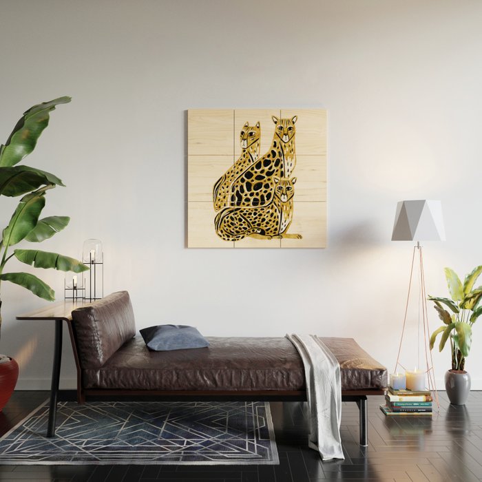 Gold Cheetahs Wood Wall Art Gallery Image 2