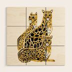 Gold Cheetahs Wood Wall Art Gallery Image 1