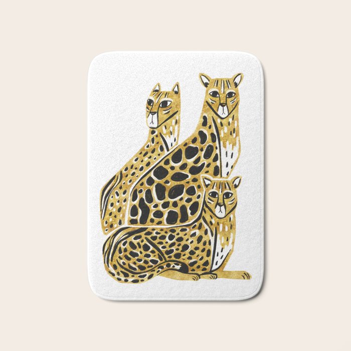 Gold Cheetahs Bath Mat Gallery Image 1