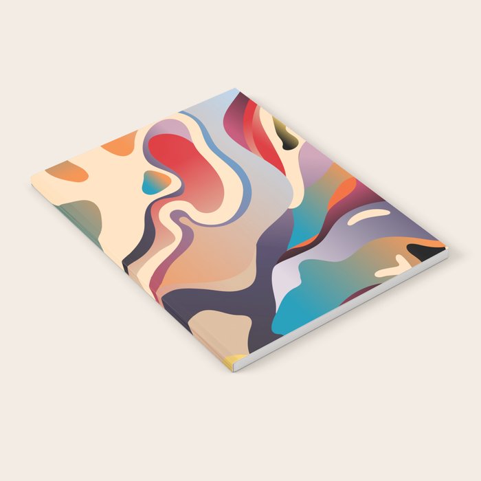 Retro Colorful Liquid Swirls Notebook Gallery Image 2