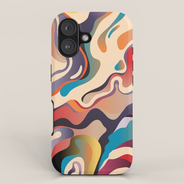Retro Colorful Liquid Swirls iPhone Case Gallery Image 1