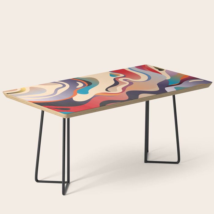 Retro Colorful Liquid Swirls Coffee Table Gallery Image 1