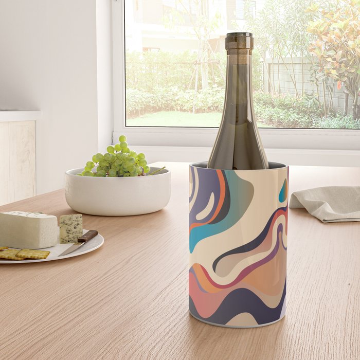 Retro Colorful Liquid Swirls Wine Chiller Gallery Image 4
