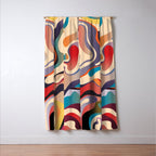 Retro Colorful Liquid Swirls Window Curtain Gallery Image 3