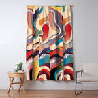 Retro Colorful Liquid Swirls Window Curtain Gallery Image 5