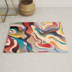 Retro Colorful Liquid Swirls Rug Gallery Image 1