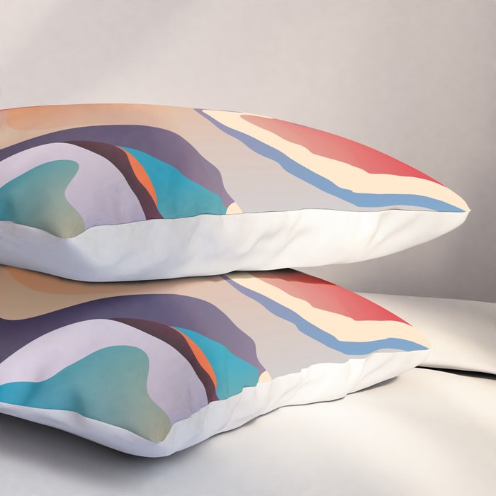 Retro Colorful Liquid Swirls Pillow Sham Gallery Image 3