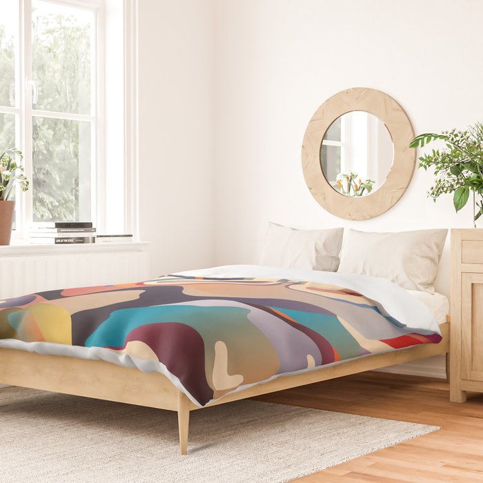 Retro Colorful Liquid Swirls Duvet Cover Gallery Image 2