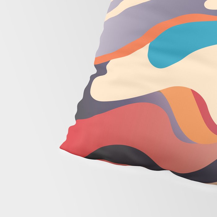 Retro Colorful Liquid Swirls Pillow Sham Gallery Image 4