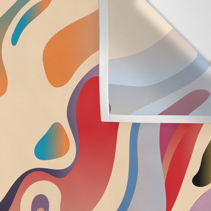 Retro Colorful Liquid Swirls Wall Tapestry Gallery Image 3