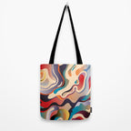 Retro Colorful Liquid Swirls Tote Bag Gallery Image 2
