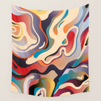 Retro Colorful Liquid Swirls Wall Tapestry Gallery Image 4