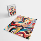 Retro Colorful Liquid Swirls Jigsaw Puzzle Gallery Image 2
